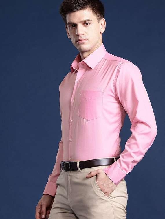 men solid collared long sleeve regular fit shirt - 22039295 -  Standard Image - 1