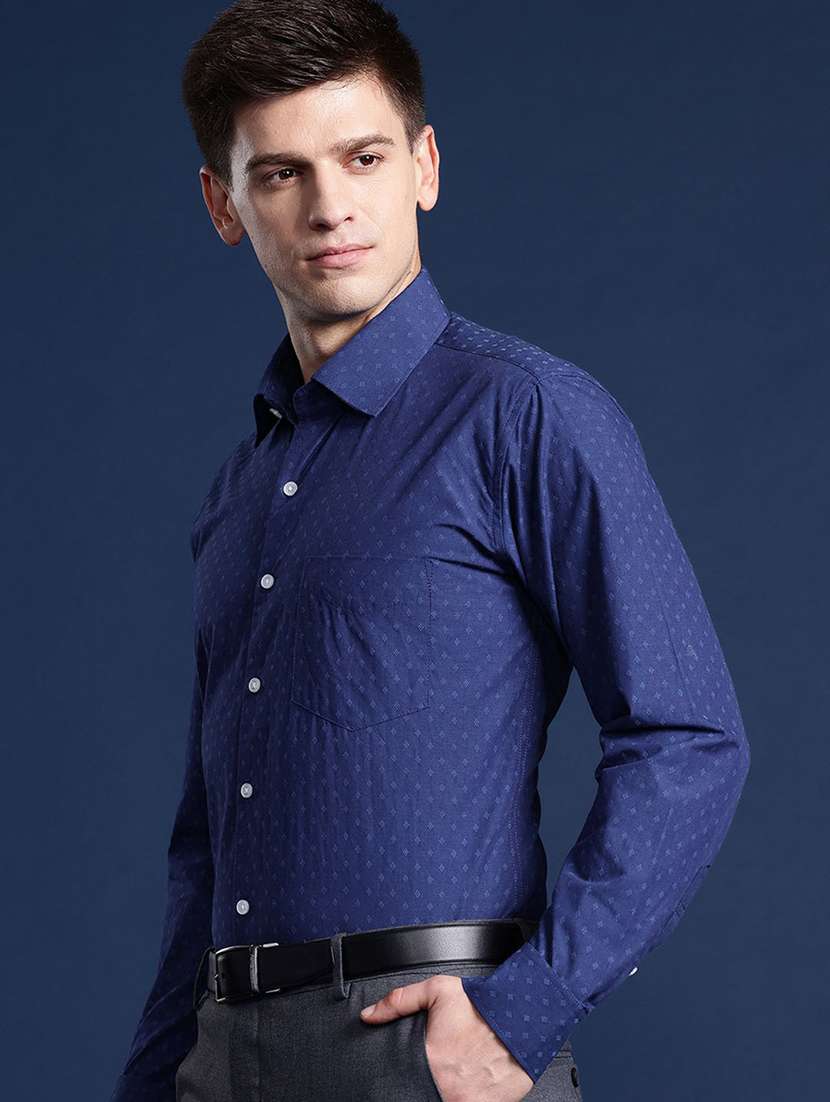 men printed collared long sleeve shirt - 22039300 -  Standard Image - 1