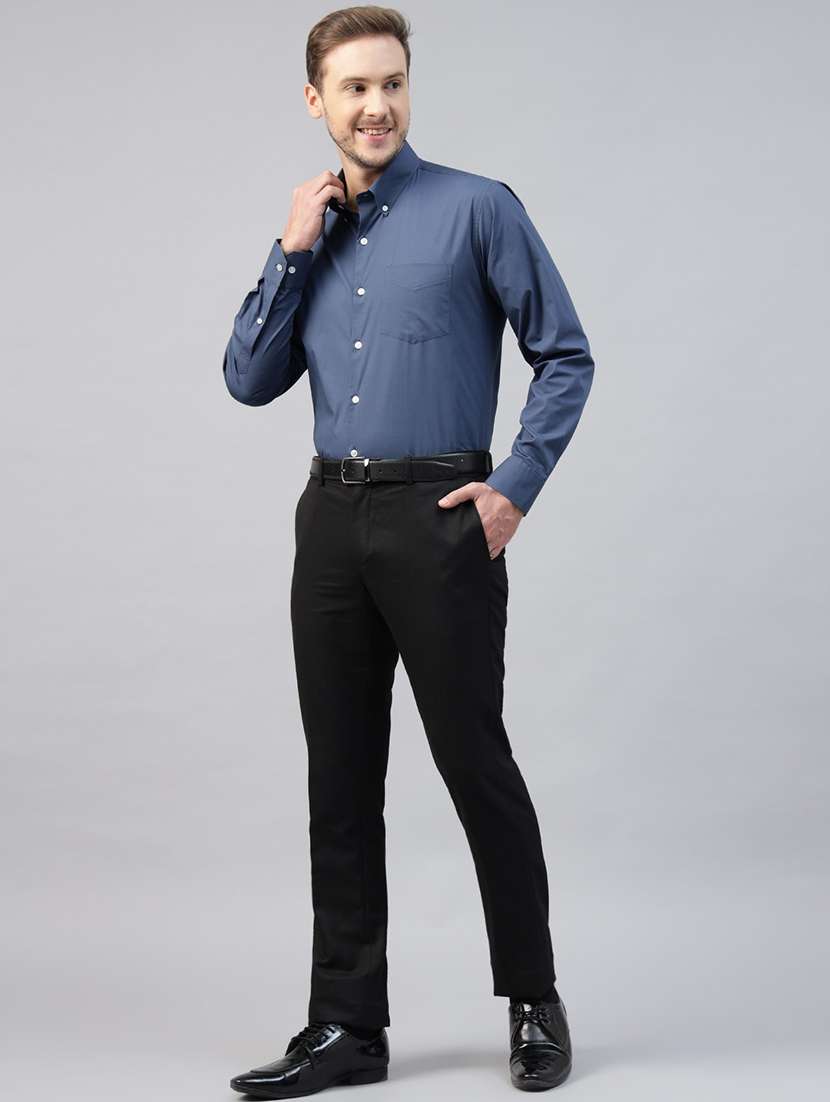 men solid collared long sleeve regular fit shirt - 22039305 -  Standard Image - 4