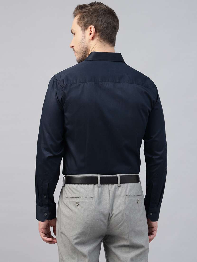 men solid collared long sleeve regular fit shirt - 22039306 -  Standard Image - 1