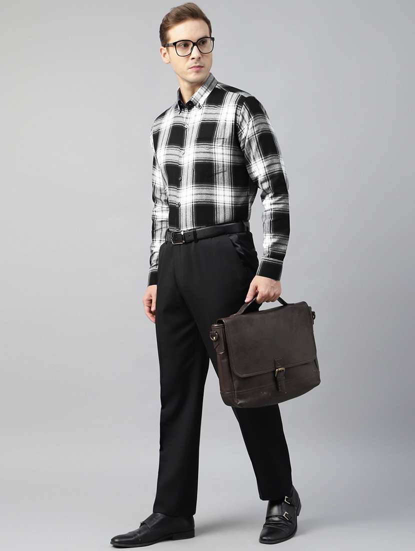 men checkered collared long sleeve shirt - 22039308 -  Standard Image - 4