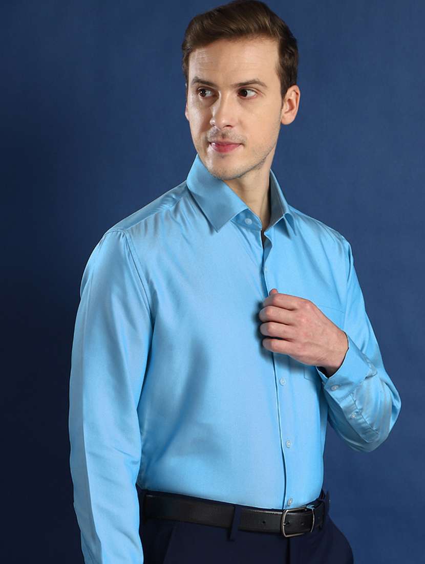 men solid collared long sleeve shirt - 22039311 -  Standard Image - 1