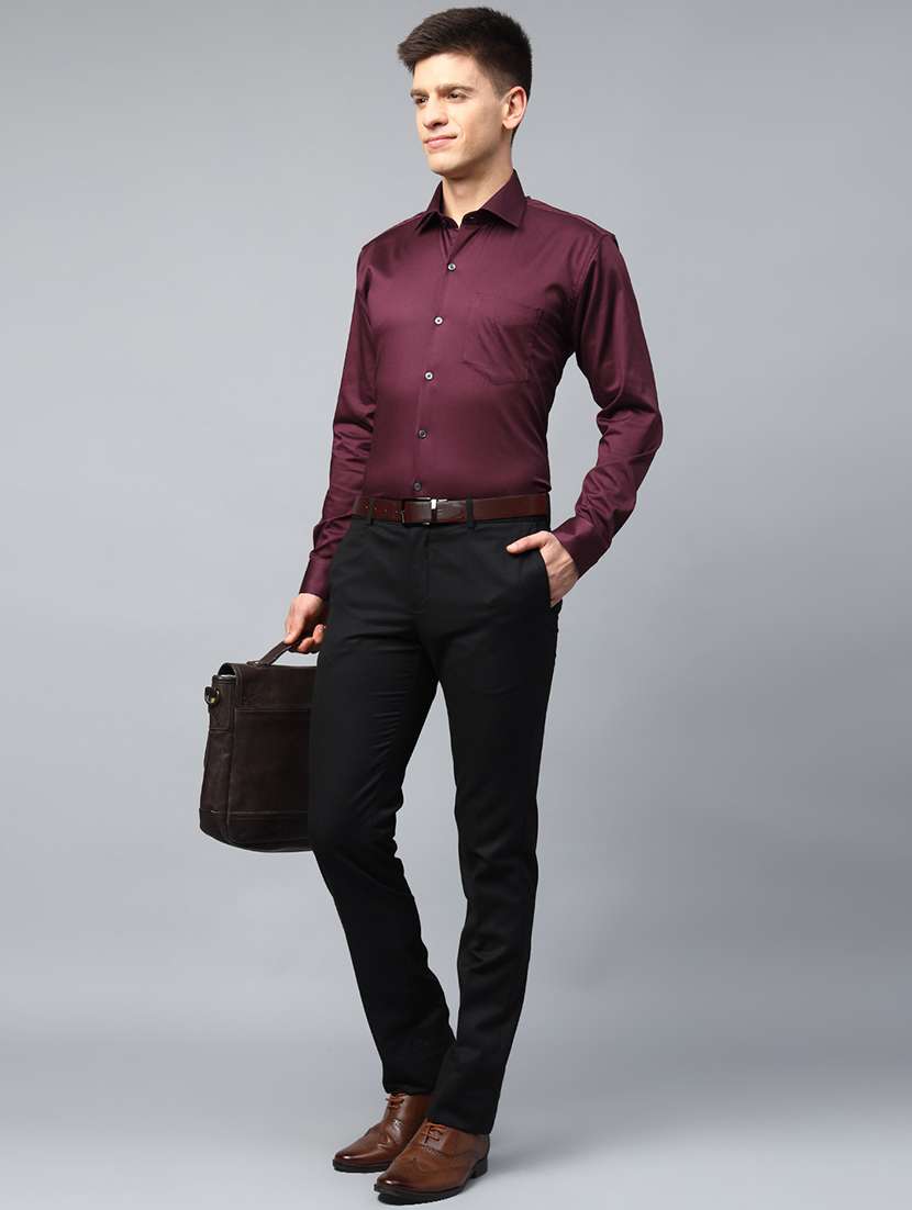 men solid collared long sleeve shirt - 22039313 -  Standard Image - 4