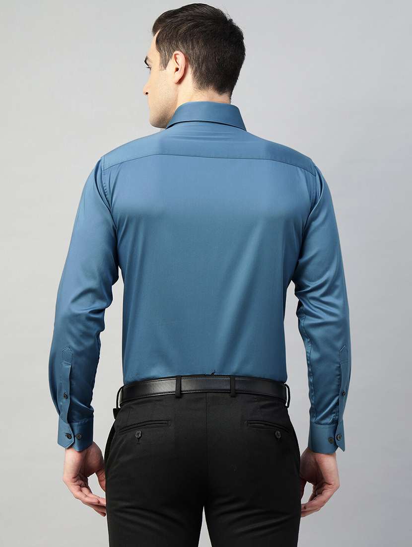 men solid collared long sleeve shirt - 22039314 -  Standard Image - 1