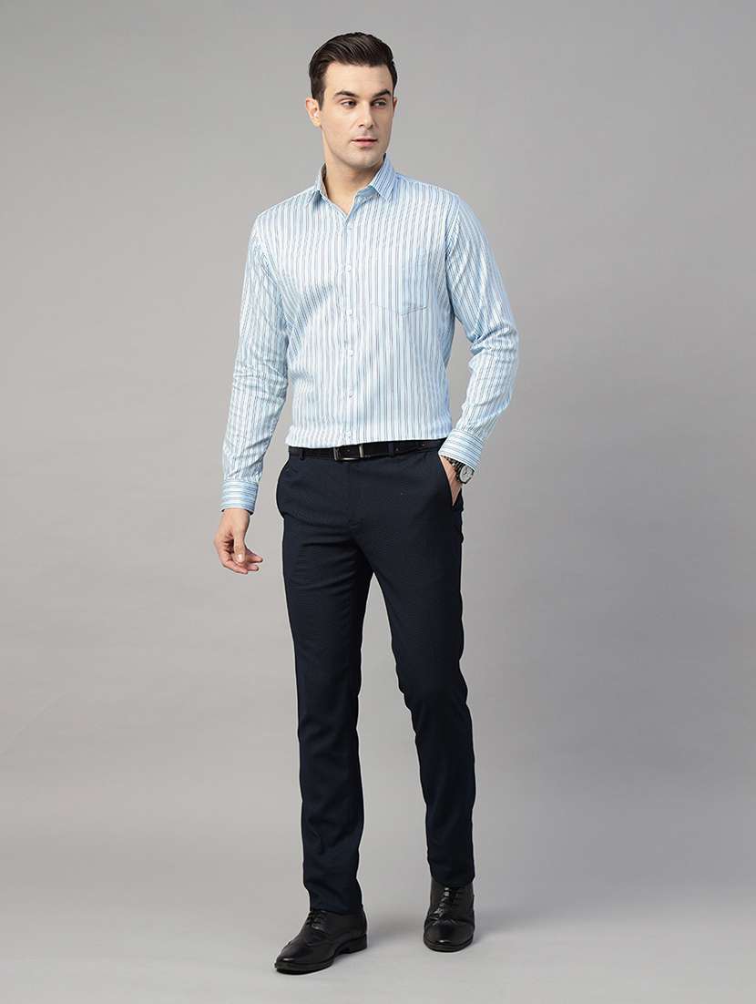 men striped collared long sleeve shirt - 22039317 - Standard Image - 4