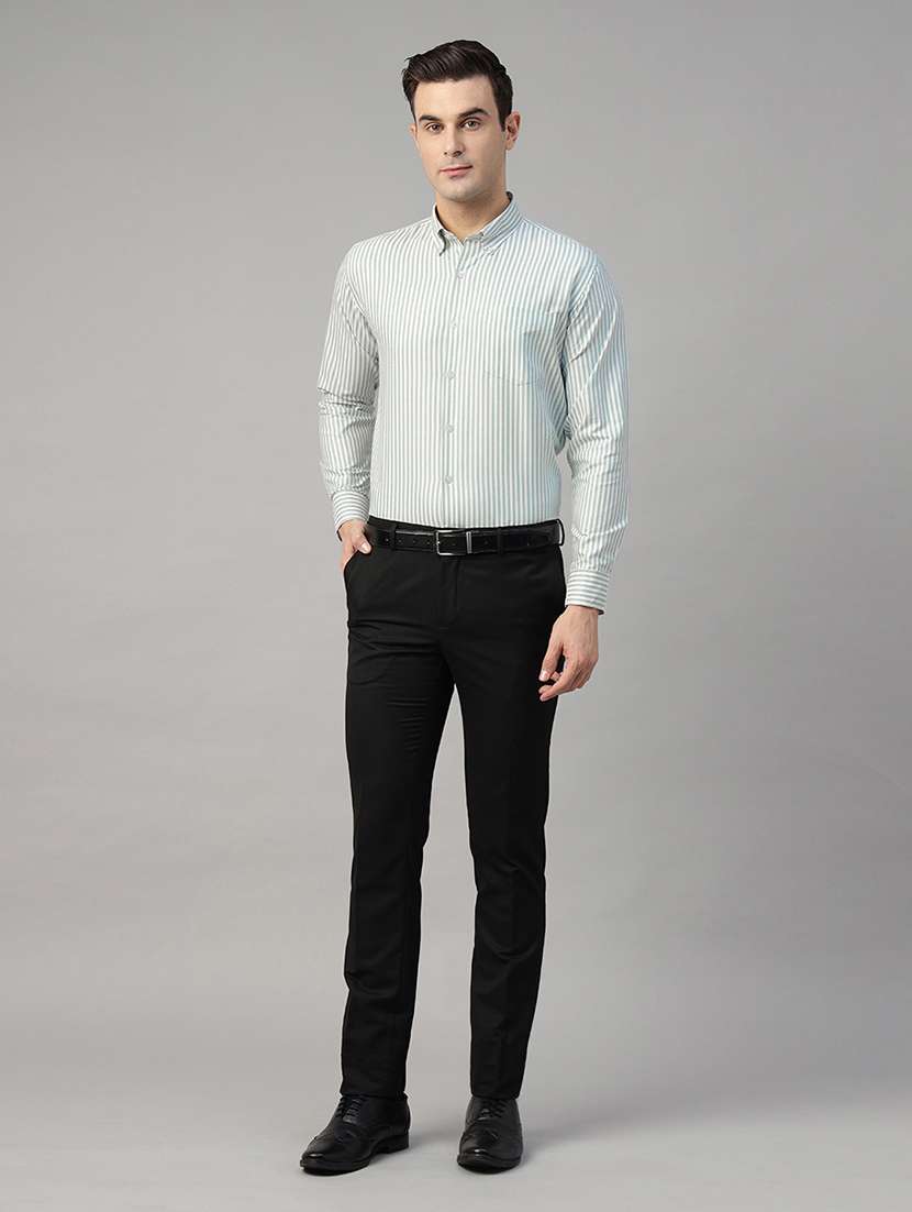 men striped collared long sleeve shirt - 22039320 -  Standard Image - 1