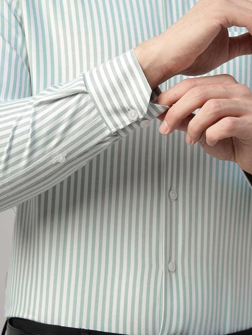 men striped collared long sleeve shirt - 22039320 -  Standard Image - 4