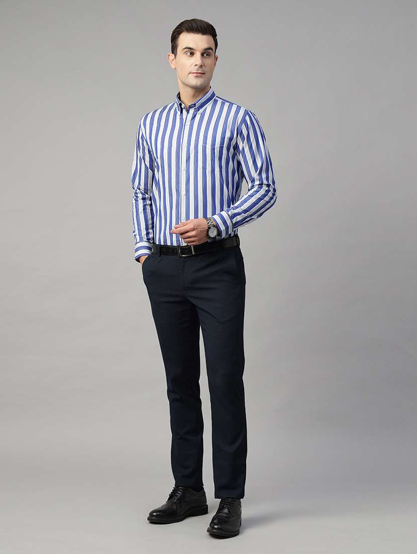 men striped collared long sleeve shirt - 22039326 -  Standard Image - 4
