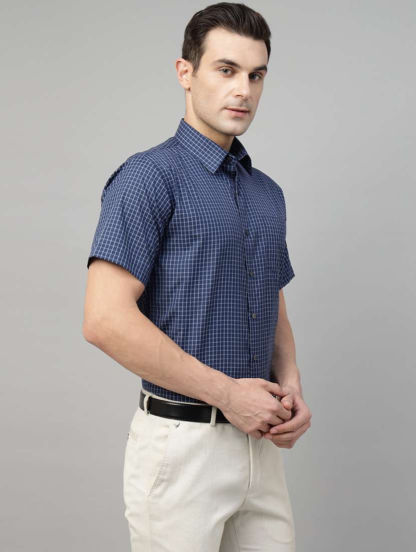 men checkered collared short sleeve shirt - 22039340 -  Standard Image - 1