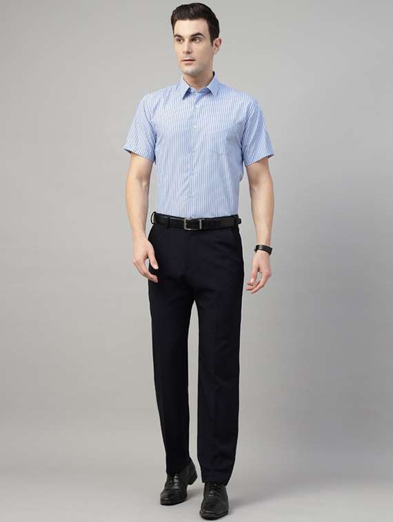 men striped collared short sleeve shirt - 22039341 -  Standard Image - 4