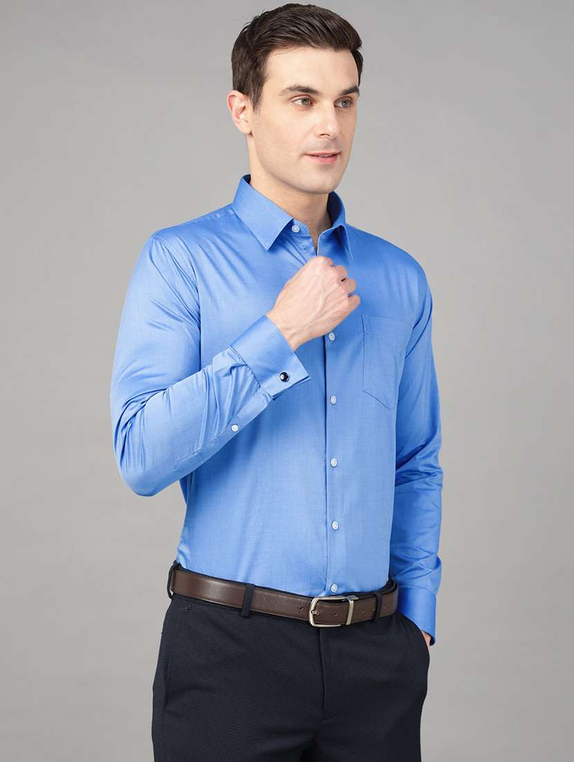 men solid collared long sleeve shirt - 22039344 -  Standard Image - 1