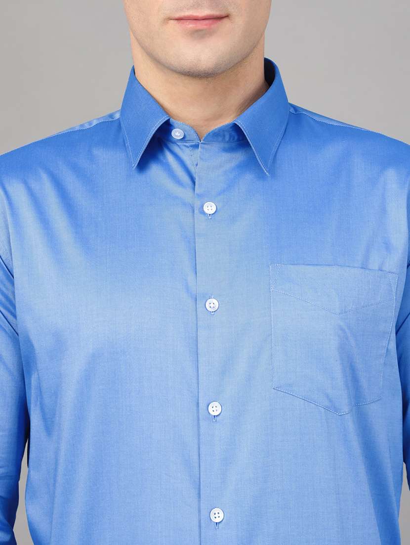 men solid collared long sleeve shirt - 22039344 -  Standard Image - 4