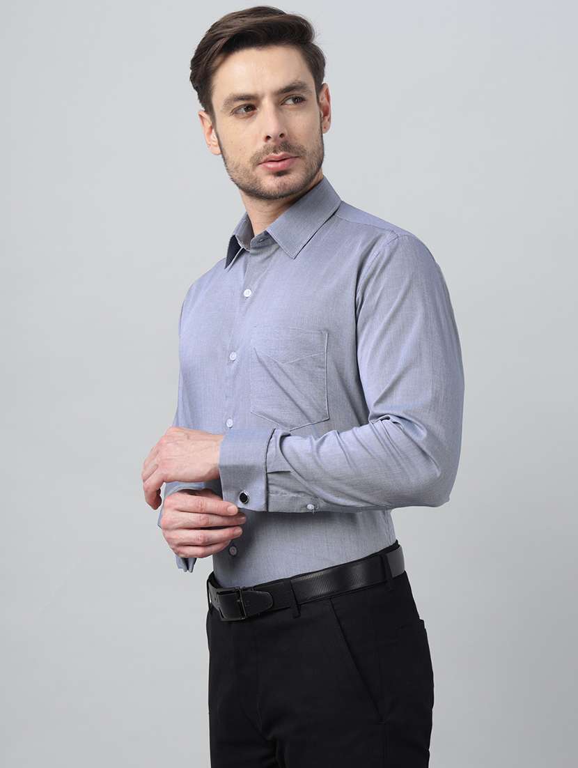 men solid collared long sleeve shirt - 22039347 -  Standard Image - 1