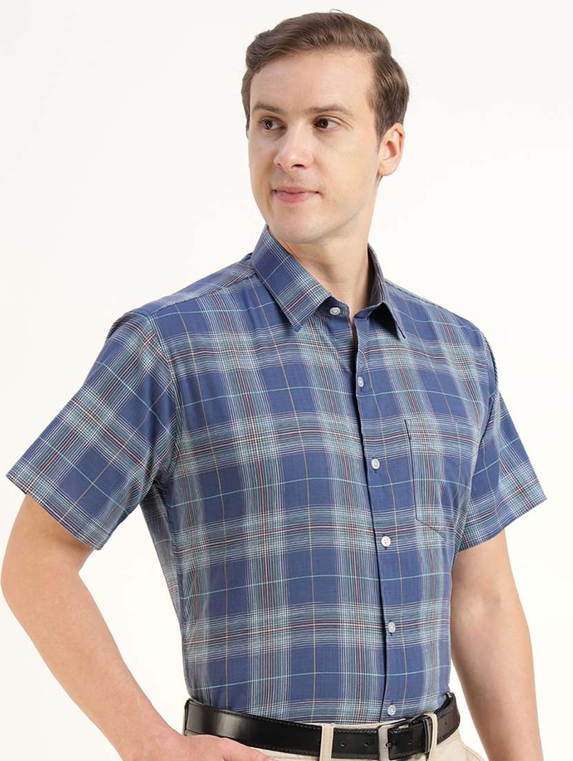 men checkered collared long sleeve shirt - 22039348 -  Standard Image - 1