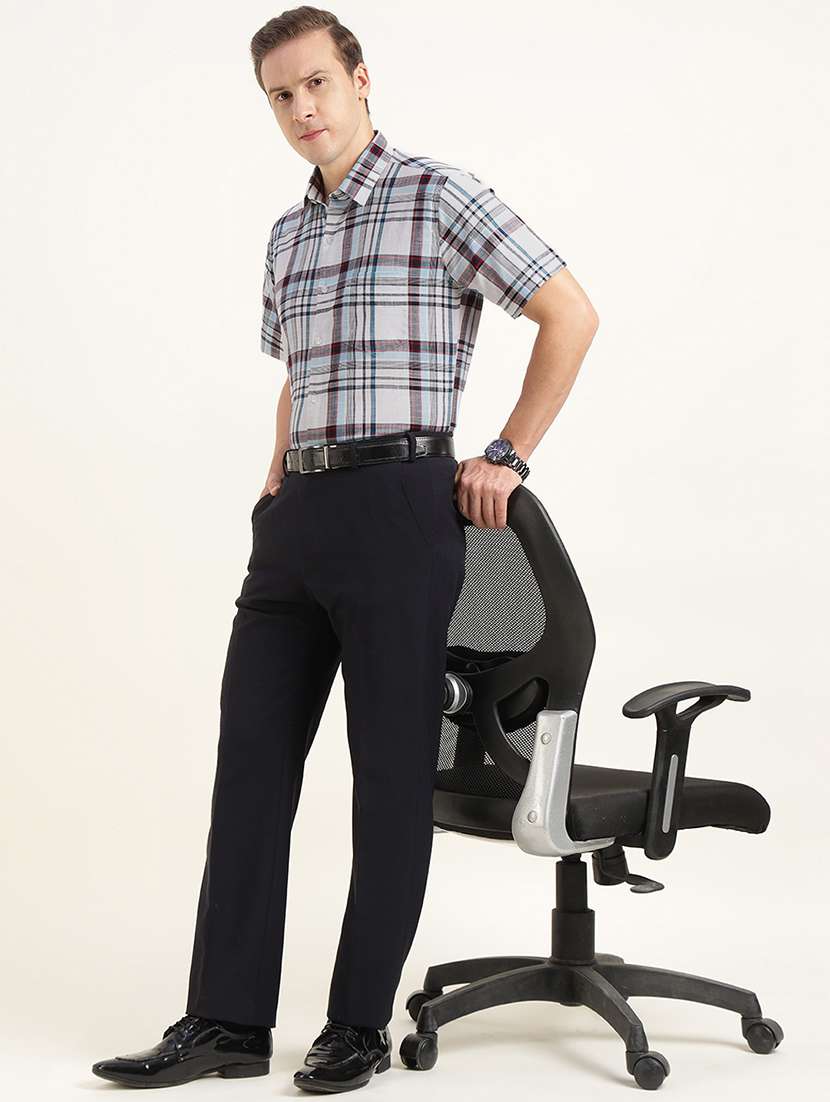 men checkered collared short sleeve regular fit shirt - 22039349 -  Standard Image - 4