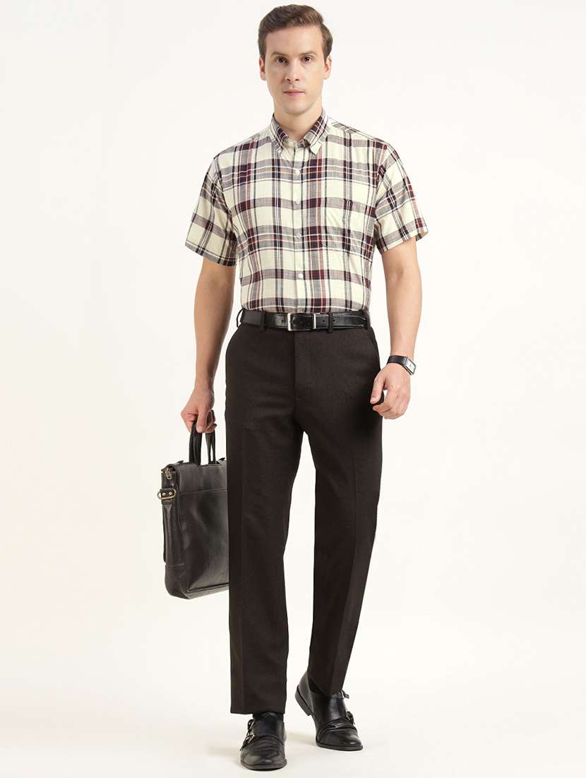 men checkered collared short sleeve regular fit shirt - 22039350 -  Standard Image - 4