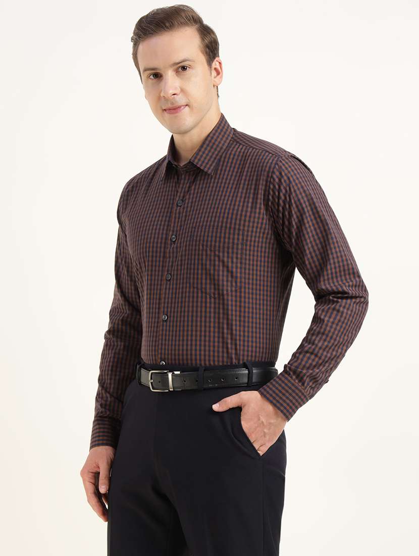 men checkered collared long sleeve shirt - 22039354 -  Standard Image - 1