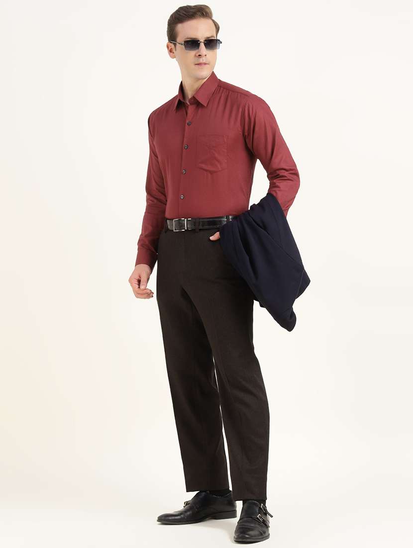 men solid collared long sleeve shirt - 22039356 -  Standard Image - 4