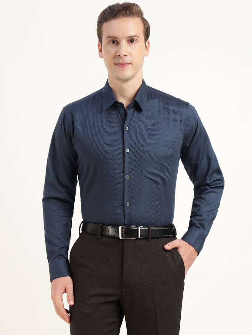 men solid collared long sleeve shirt - 22039357 -  Standard Image - 1