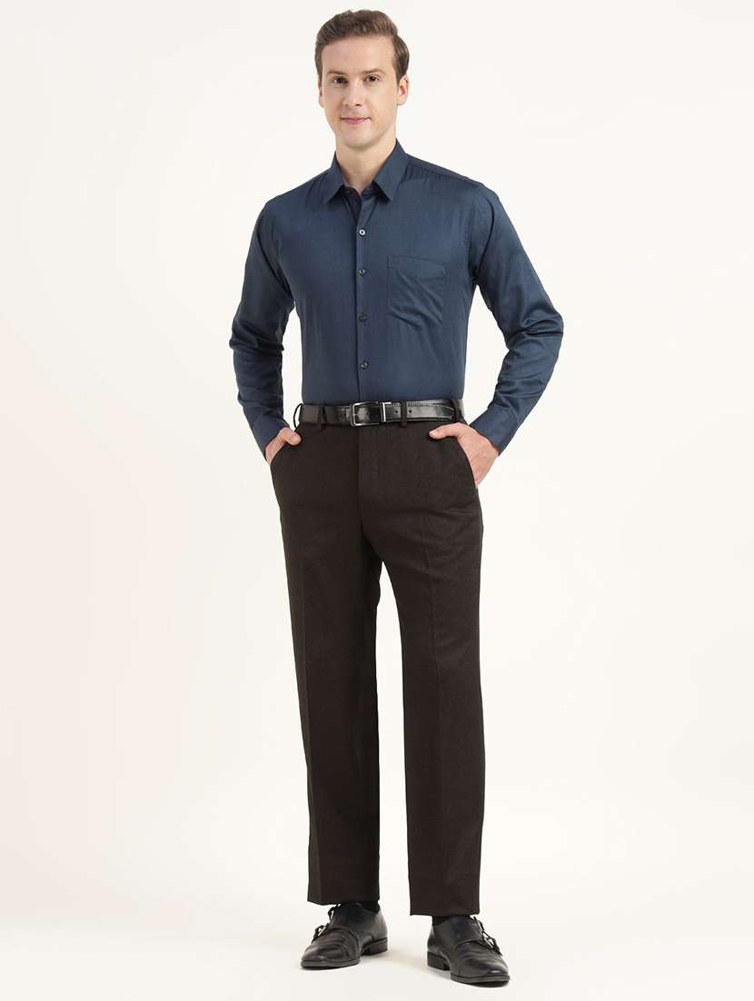 men solid collared long sleeve shirt - 22039357 -  Standard Image - 4