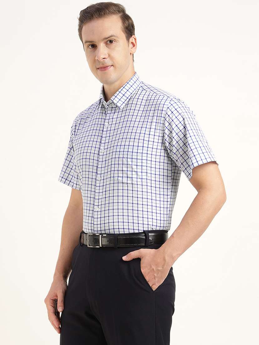 men checkered collared short sleeve shirt - 22039359 -  Standard Image - 1