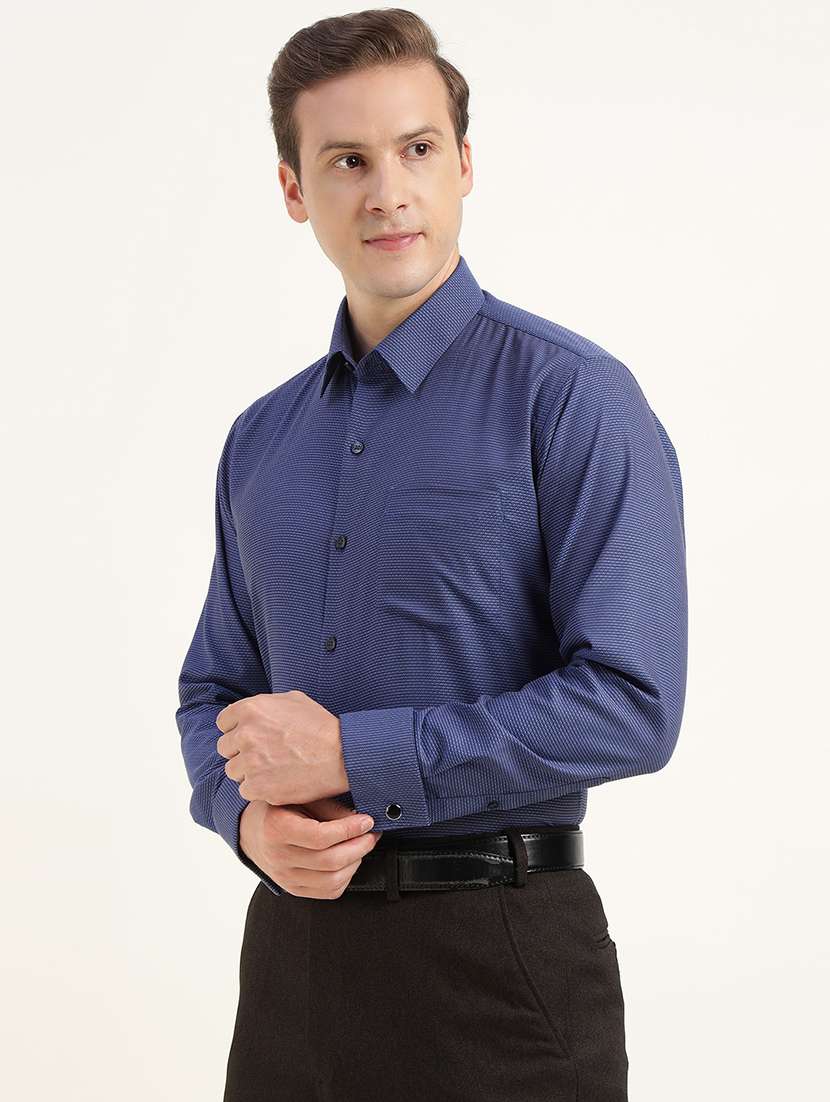 men solid collared long sleeve shirt - 22039360 -  Standard Image - 1