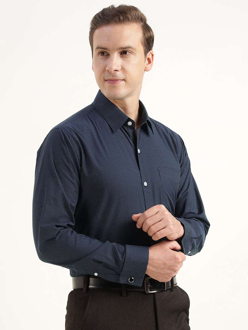 men solid collared long sleeve shirt - 22039361 -  Standard Image - 1