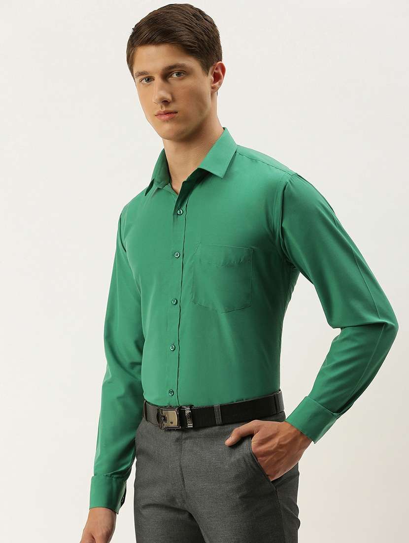 men solid collared long sleeve shirt - 22039367 -  Standard Image - 1