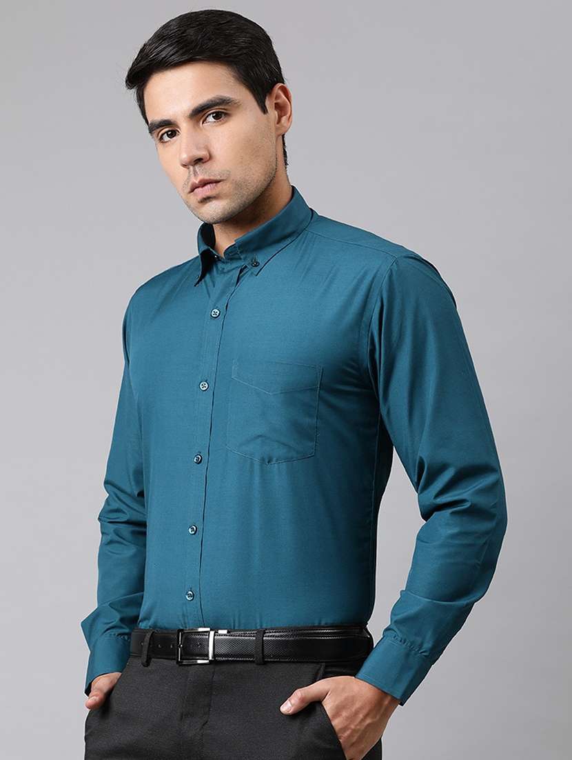 men solid collared long sleeve shirt - 22039381 -  Standard Image - 1