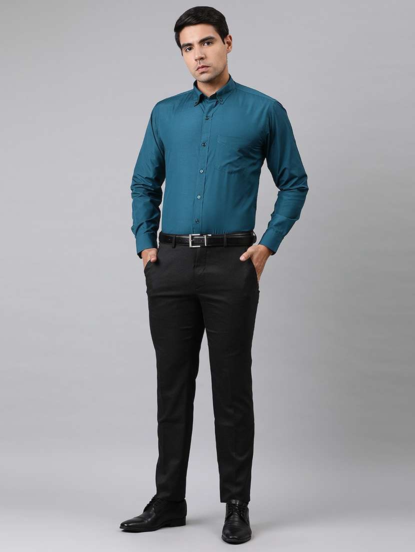 men solid collared long sleeve shirt - 22039381 -  Standard Image - 4