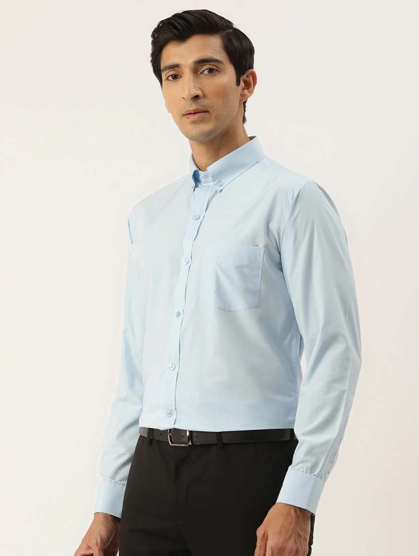 men solid collared long sleeve shirt - 22039387 -  Standard Image - 1