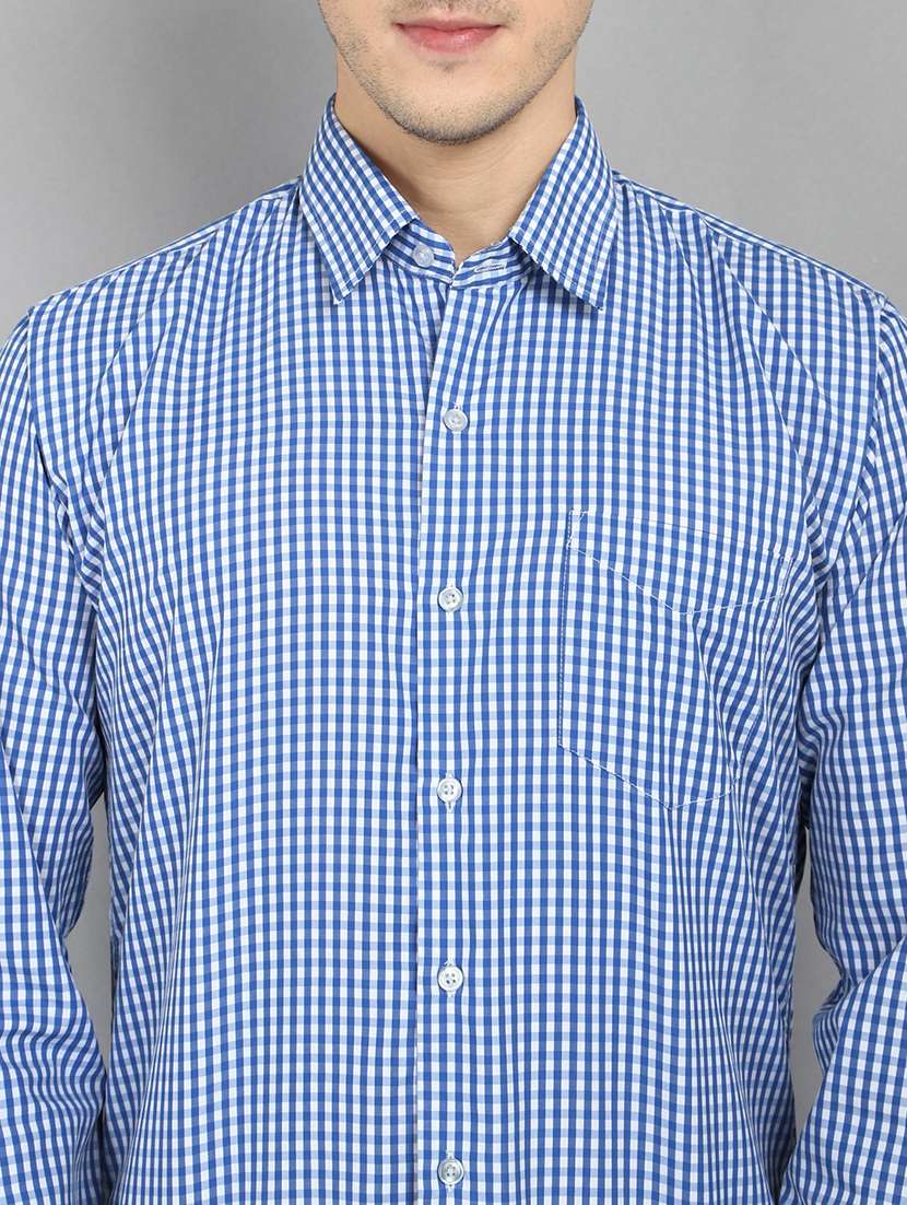 men checkered collared long sleeve shirt - 22039396 -  Standard Image - 4