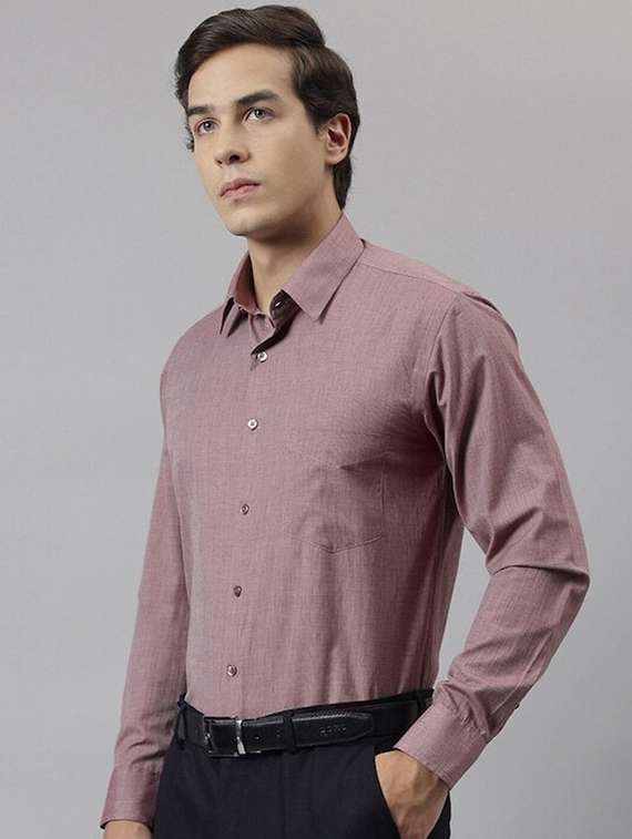 men solid collared long sleeve shirt - 22039400 -  Standard Image - 1