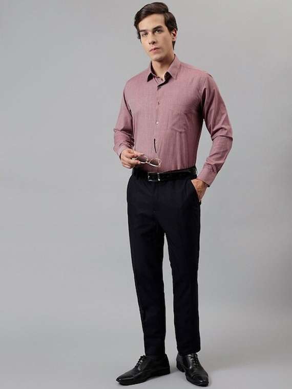 men solid collared long sleeve shirt - 22039400 -  Standard Image - 4
