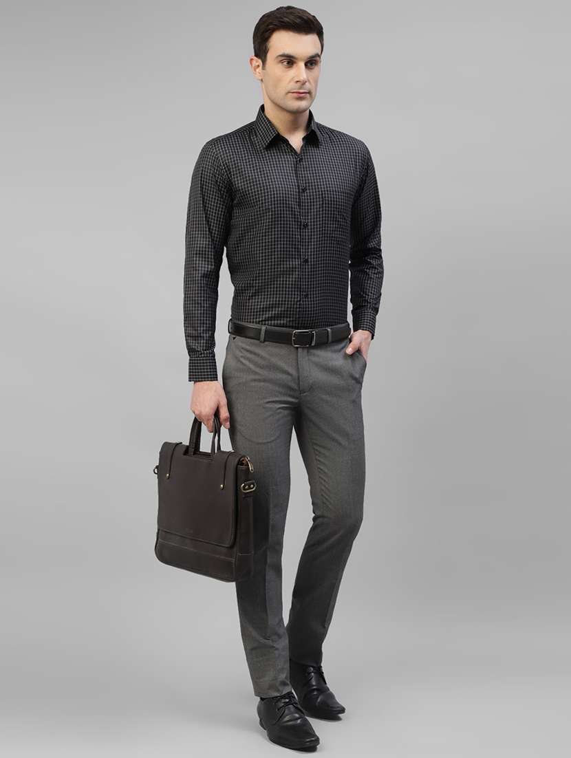 men checkered collared long sleeve shirt - 22039406 -  Standard Image - 4