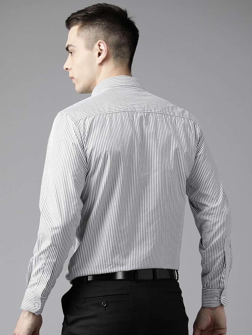 men striped collared long sleeve shirt - 22039412 -  Standard Image - 1