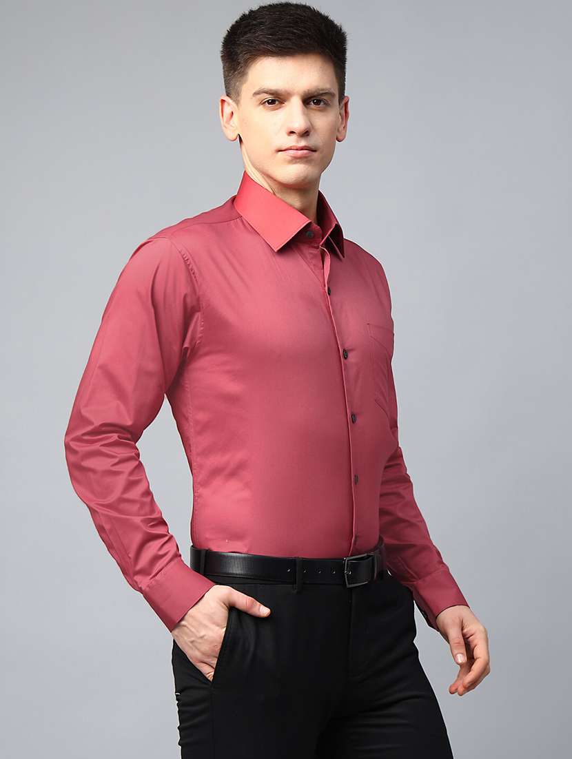 men solid collared long sleeve shirt - 22039428 -  Standard Image - 1