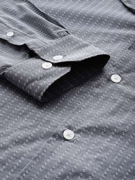 men striped collared long sleeve shirt - 22039431 - Standard Image - 4