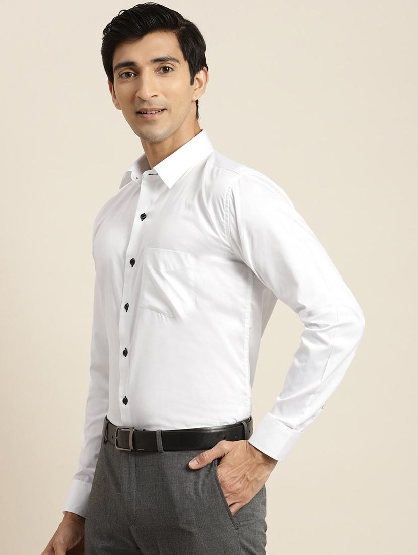men solid collared long sleeve shirt - 22039436 -  Standard Image - 1