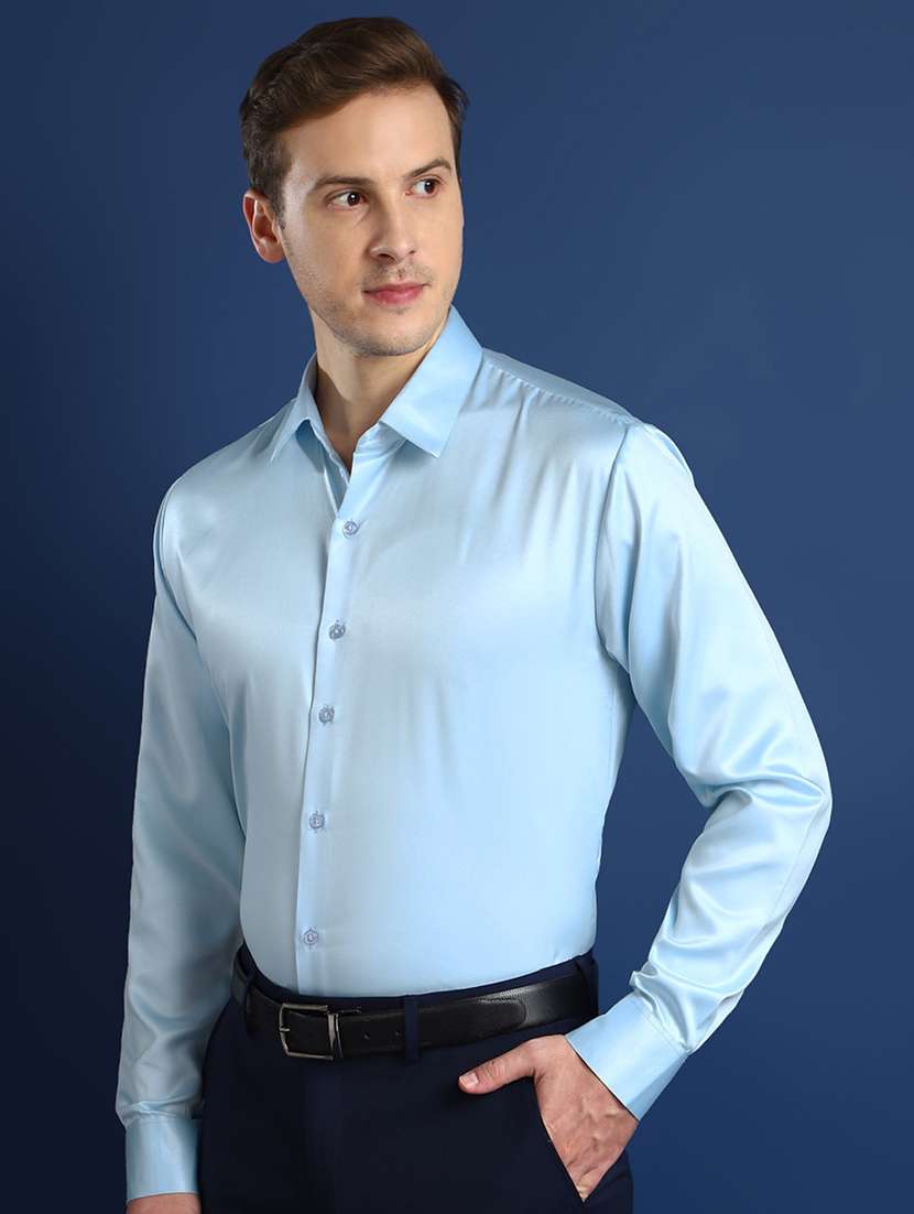 men solid collared long sleeve shirt - 22039439 -  Standard Image - 1