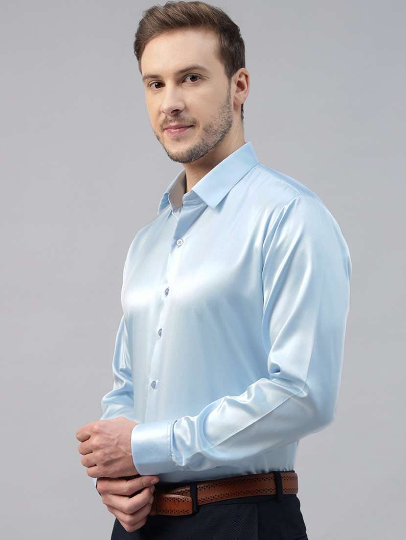 men solid collared long sleeve shirt - 22039441 -  Standard Image - 1