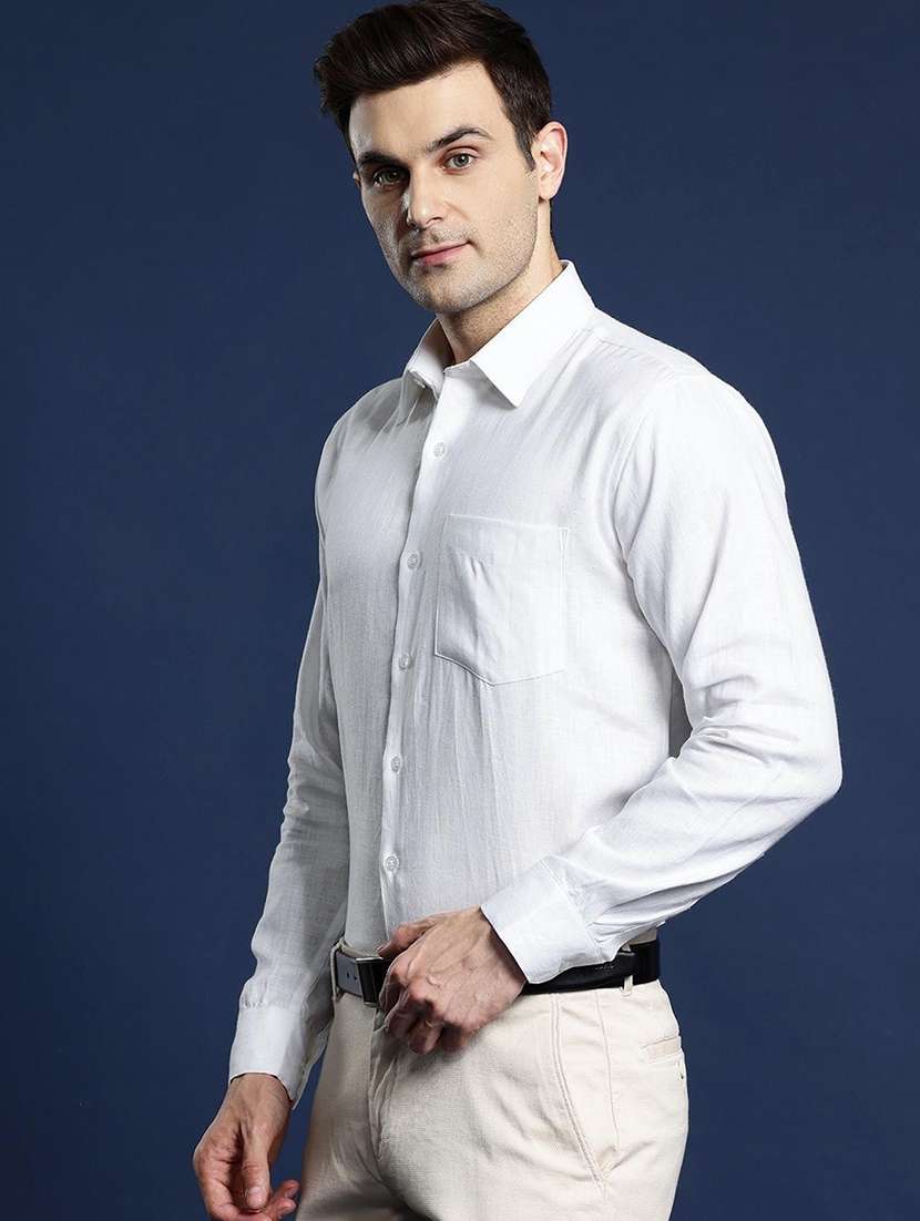 men solid collared long sleeve shirt - 22039463 -  Standard Image - 1