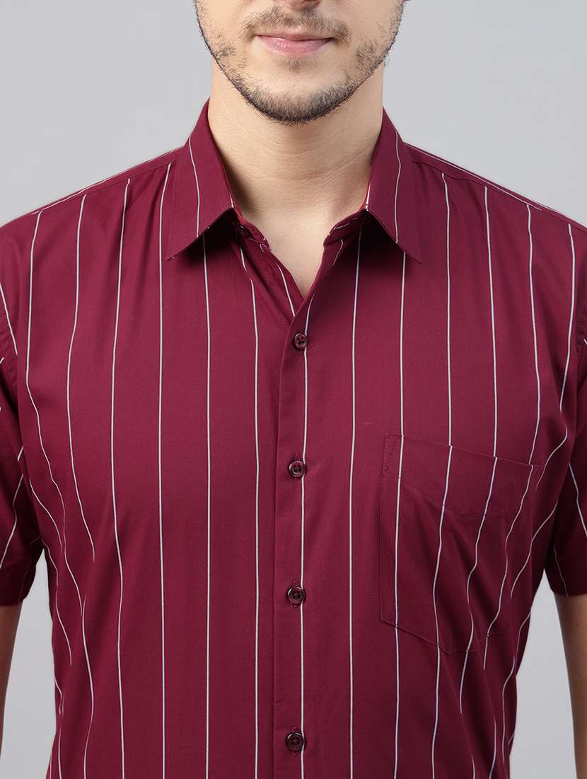 men striped collared short sleeve shirt - 22039464 -  Standard Image - 4