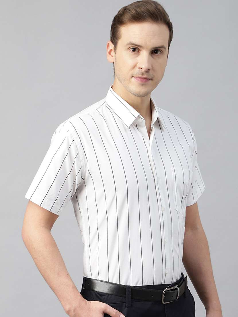 men striped collared short sleeve shirt - 22039467 -  Standard Image - 1