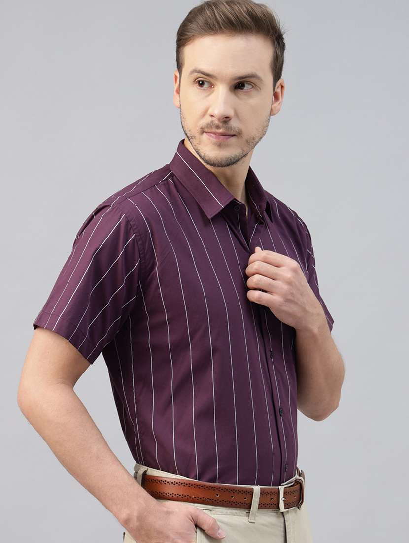 men striped collared long sleeve shirt - 22039468 -  Standard Image - 1