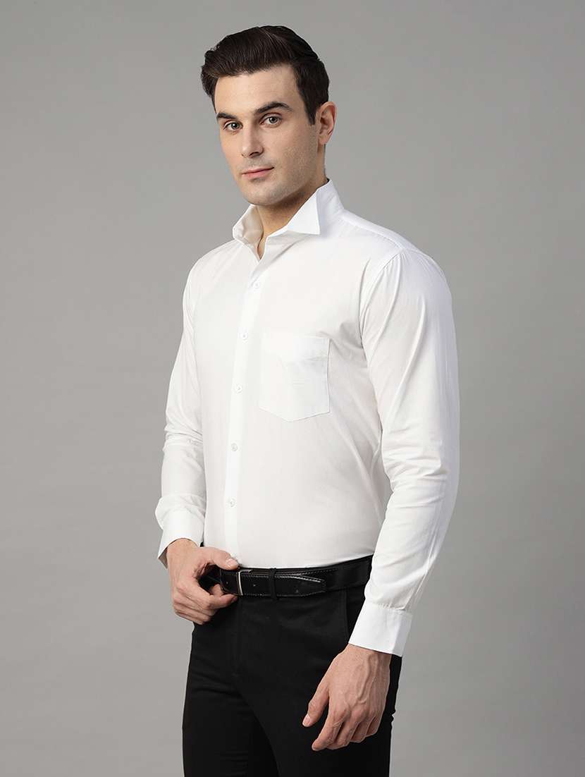 men solid collared long sleeve shirt - 22039472 -  Standard Image - 1