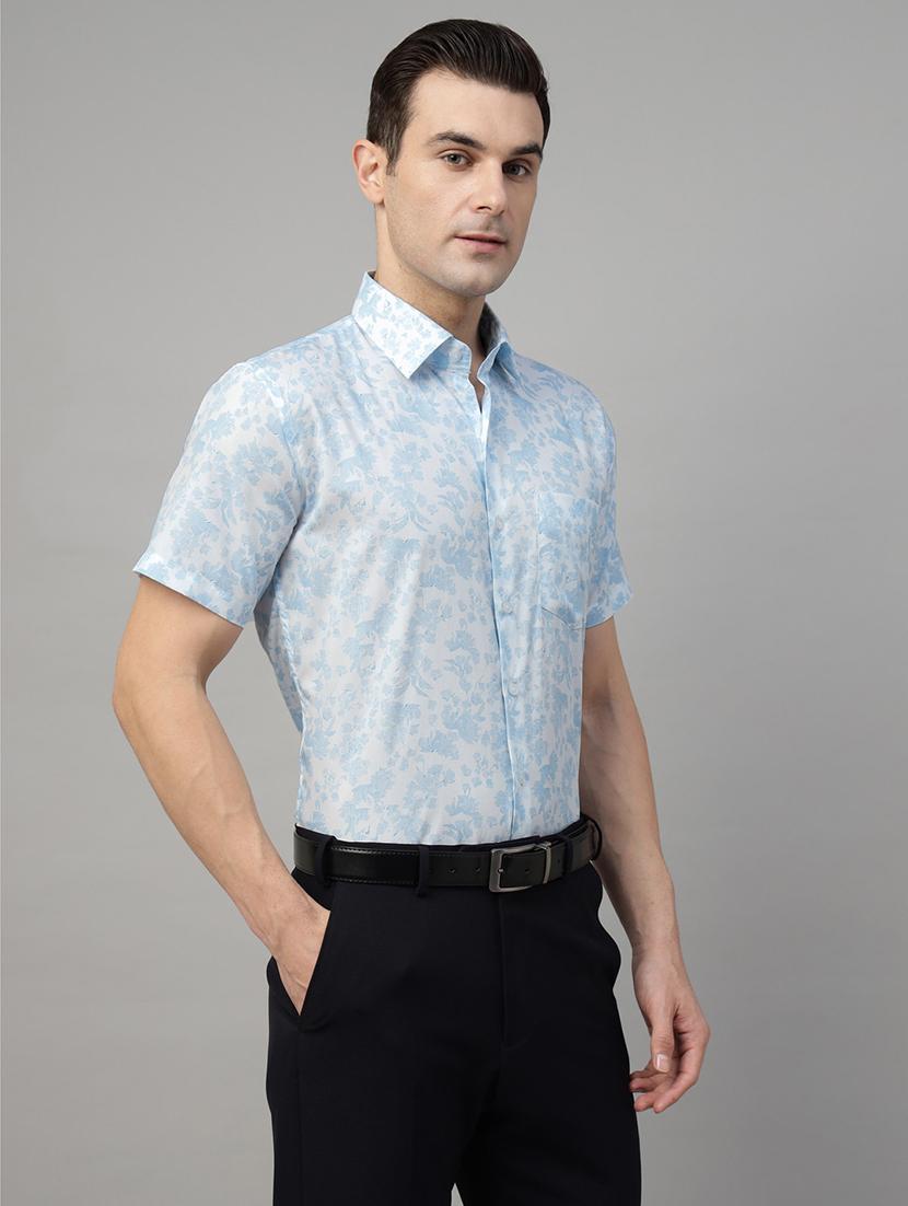 men printed collared long sleeve regular fit shirt - 22039479 - Standard Image - 1