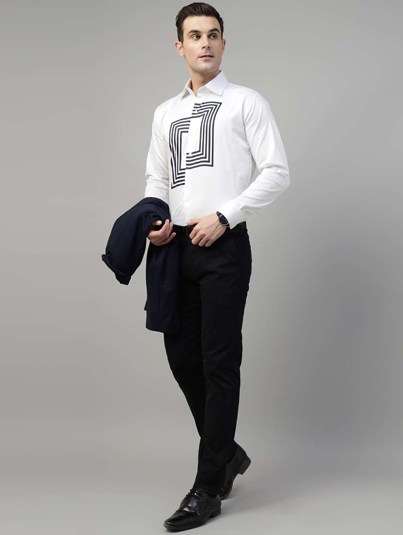 men printed collared long sleeve regular fit shirt - 22039481 -  Standard Image - 4