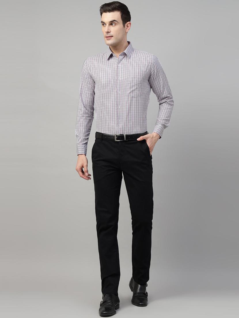 men checkered collared long sleeve shirt - 22039483 - Standard Image - 4