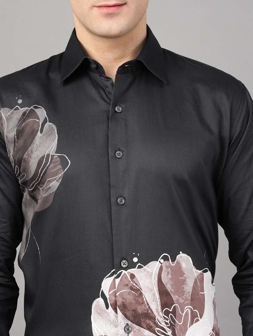 men printed collared long sleeve regular fit shirt - 22039484 -  Standard Image - 4